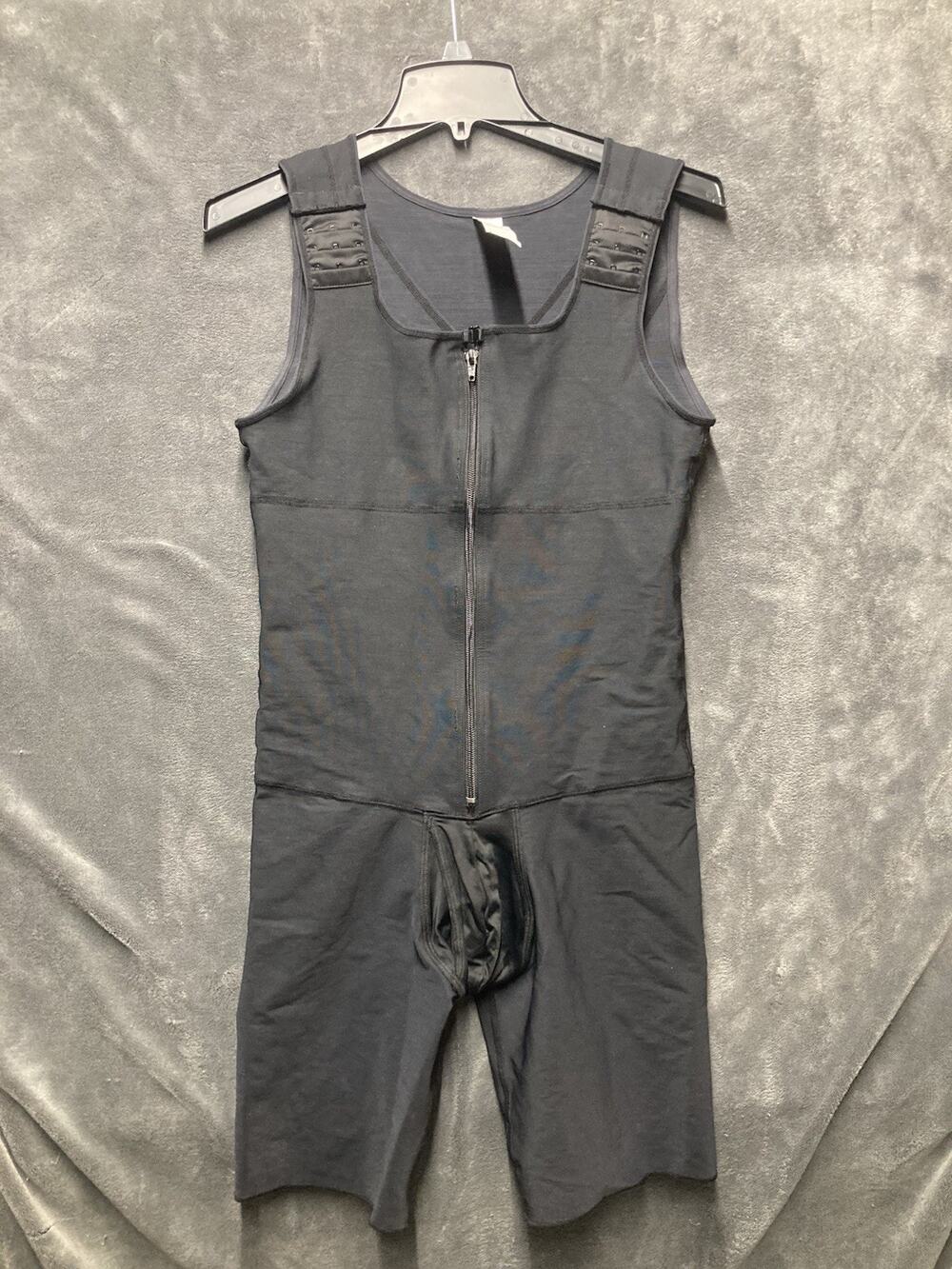 Leo by Leonisa Men's Post Surgical Firm Compression Shaper Bodysuit Black Small